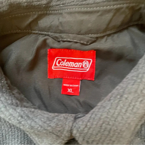 Coleman Shacket Button Down Shirt Mens Size XL Grey Lightweight Jacket Soft Rib - Picture 8 of 9